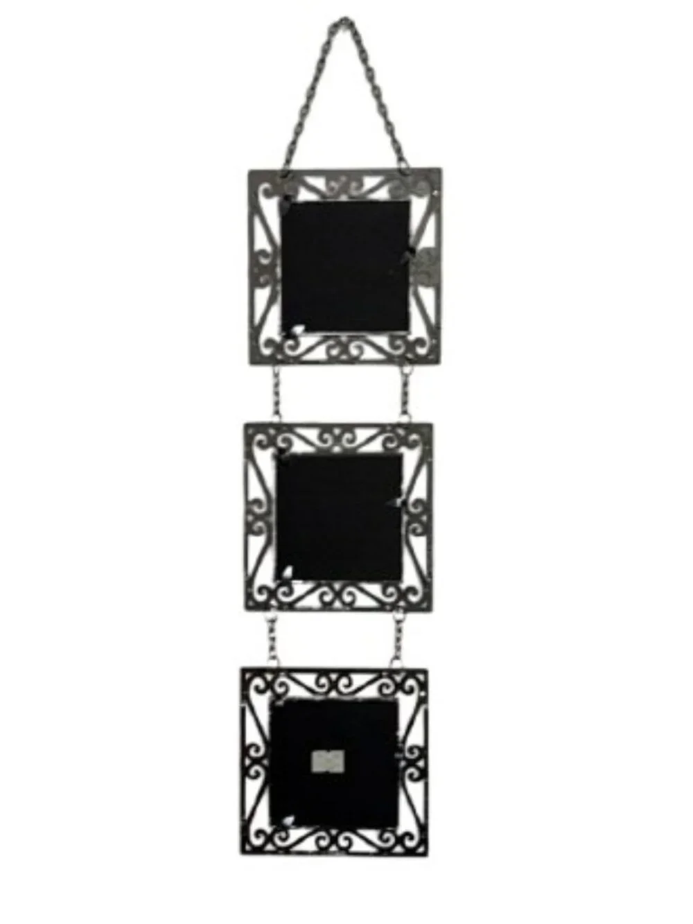 Vintage 1998 Bombay Co Triple Hanging Antique Silver Photo Frames  23